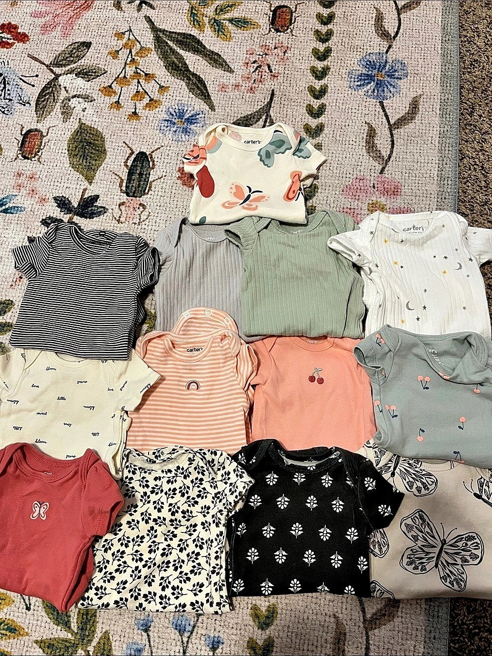 Carter's Baby Girl Short Sleeve Bodysuit Bundle